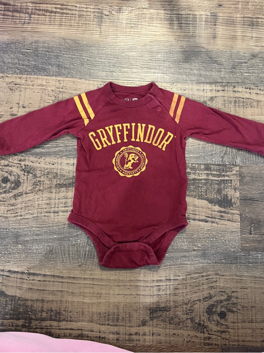 GAP Maroon & Gold Long-Sleeve Infant Bodysuit